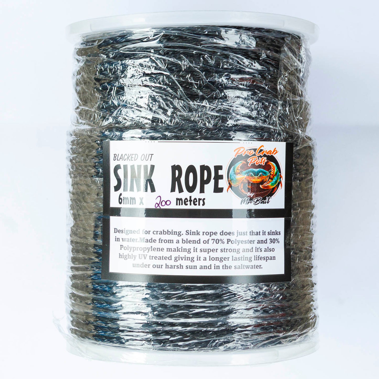 Black Sink Rope 200 meter coil 6mm