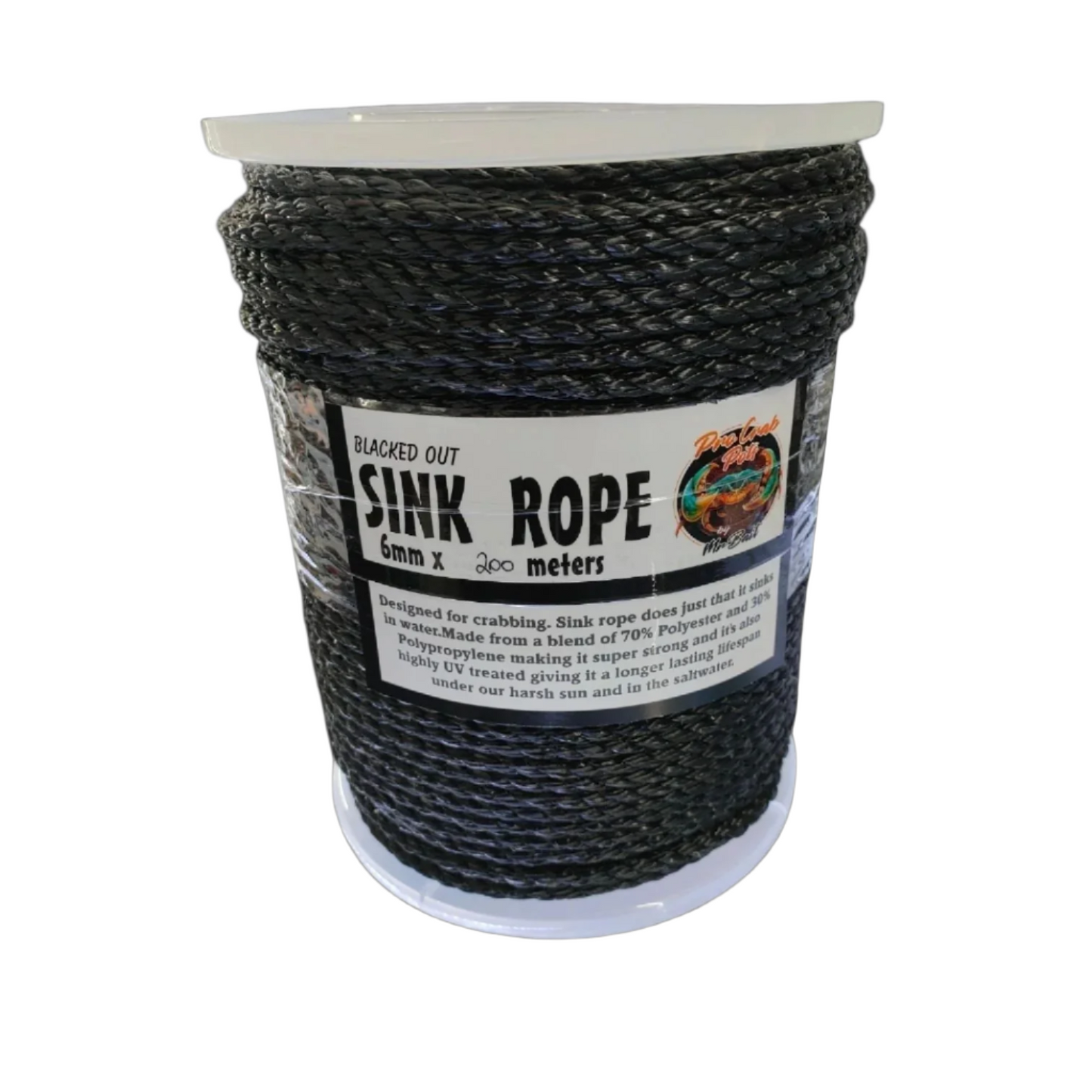 Black Sink Rope 200 meter coil 6mm