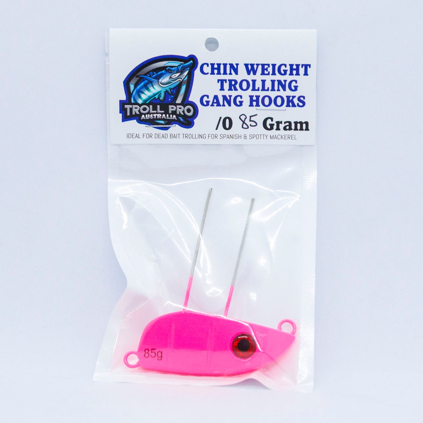 85g Chin Weight Hot Pink "unrigged" Spanish Mackerel,Wahoo and Mahi Mahi