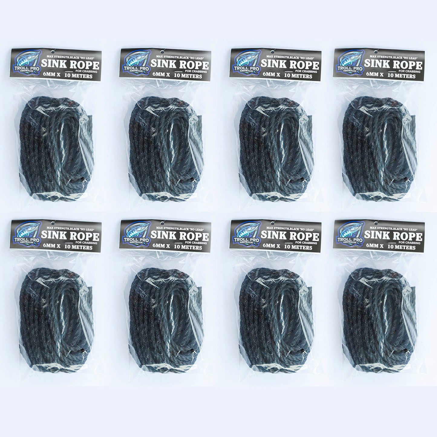 8X 10 meter lengths of 6mm Black Sink Rope