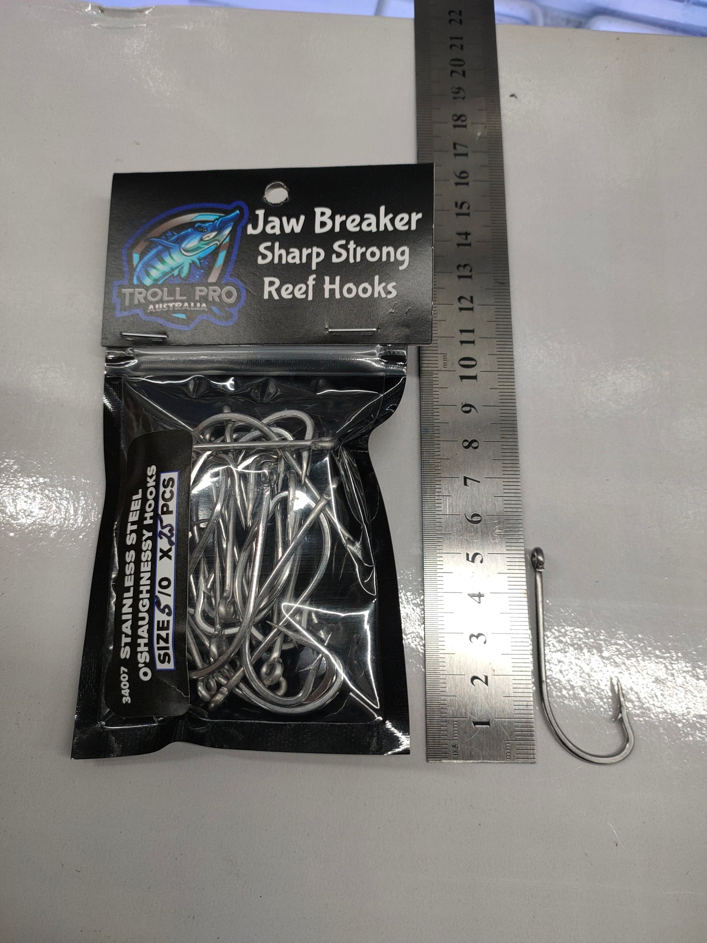 5/0 Stainless Steel O'Shaughnessy hooks