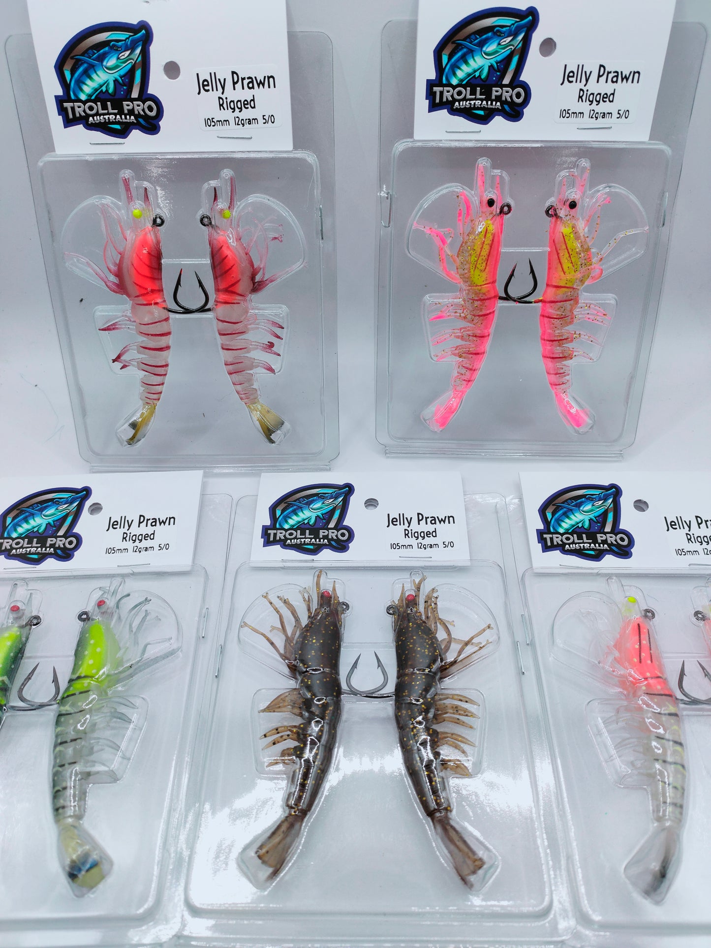 Jelly Prawns RIGGED soft plastics