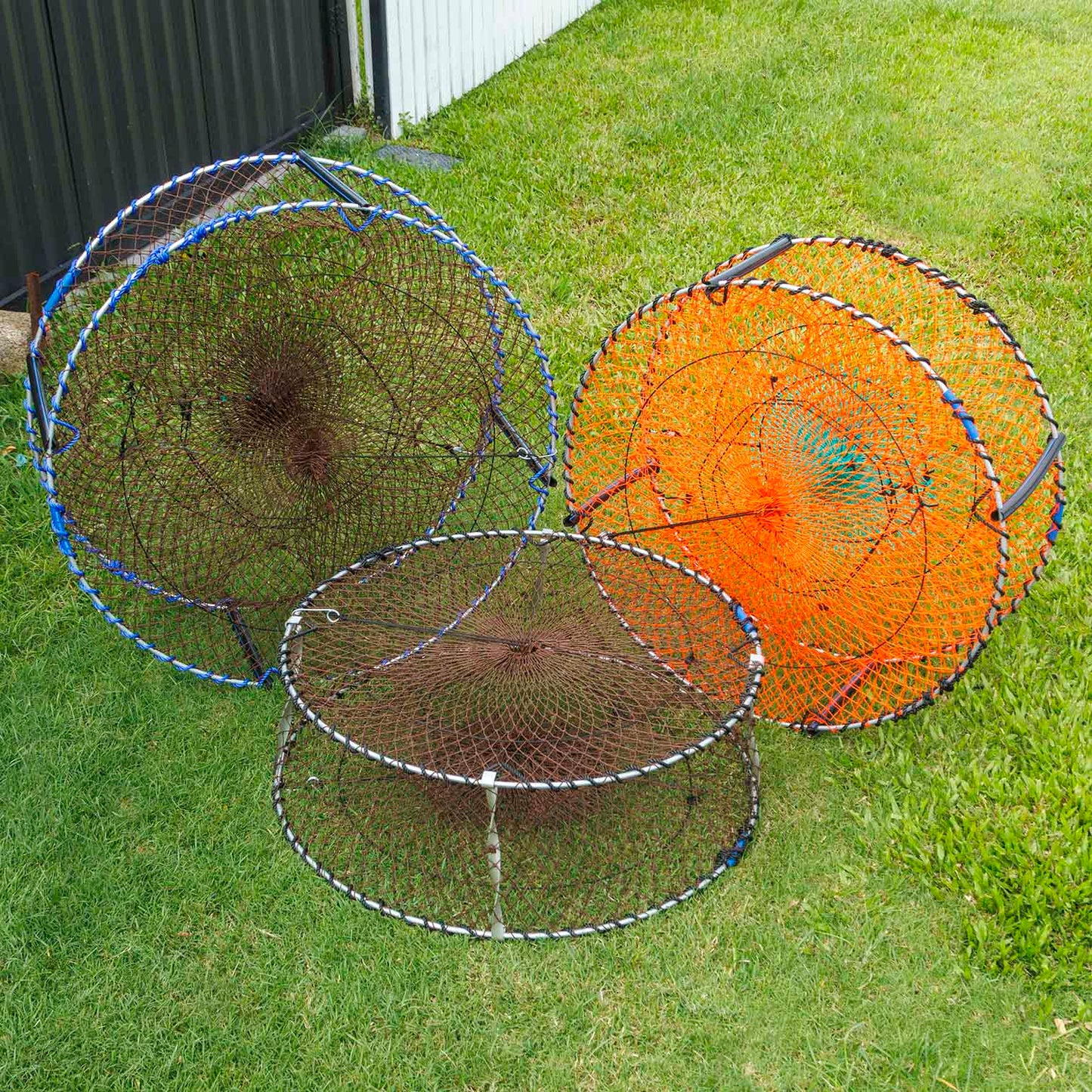 Pro Alloy Upright Crab Pot 1 X 900mm ORANGE 4entry