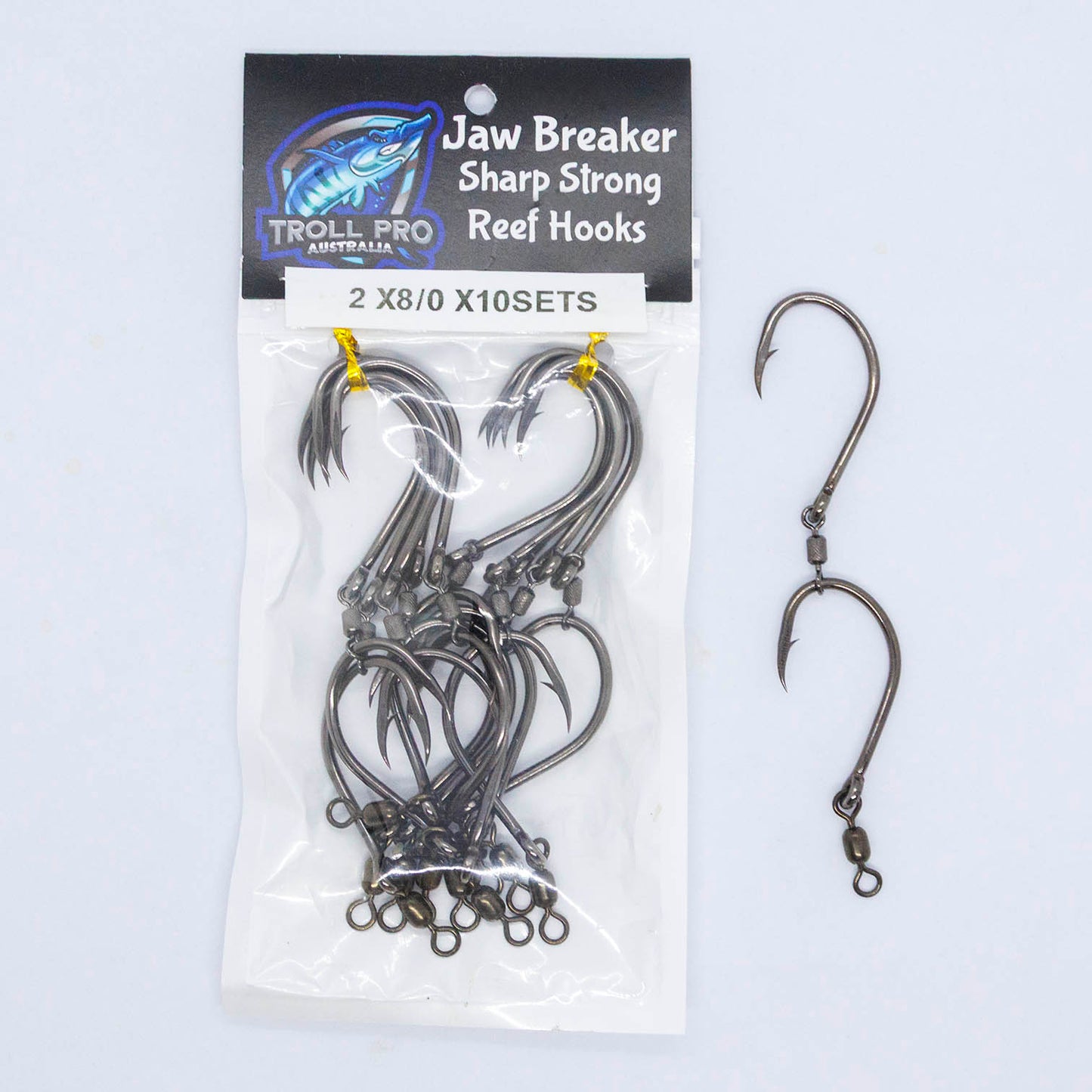 20 sets of 2 x 8/0 Black Gang Hooks Offshore Fishing