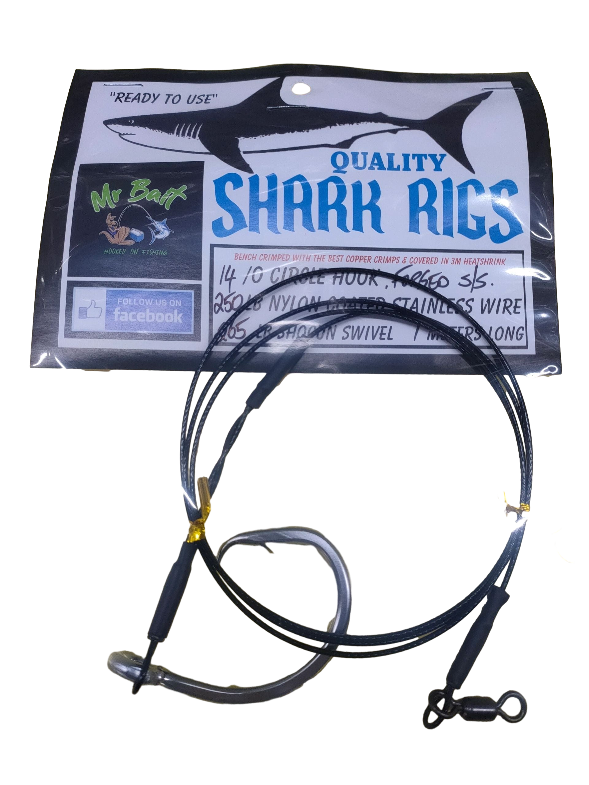 best hook for shark fishing 14/0 Forged Circle Hook Shark Rig – Mr Bait