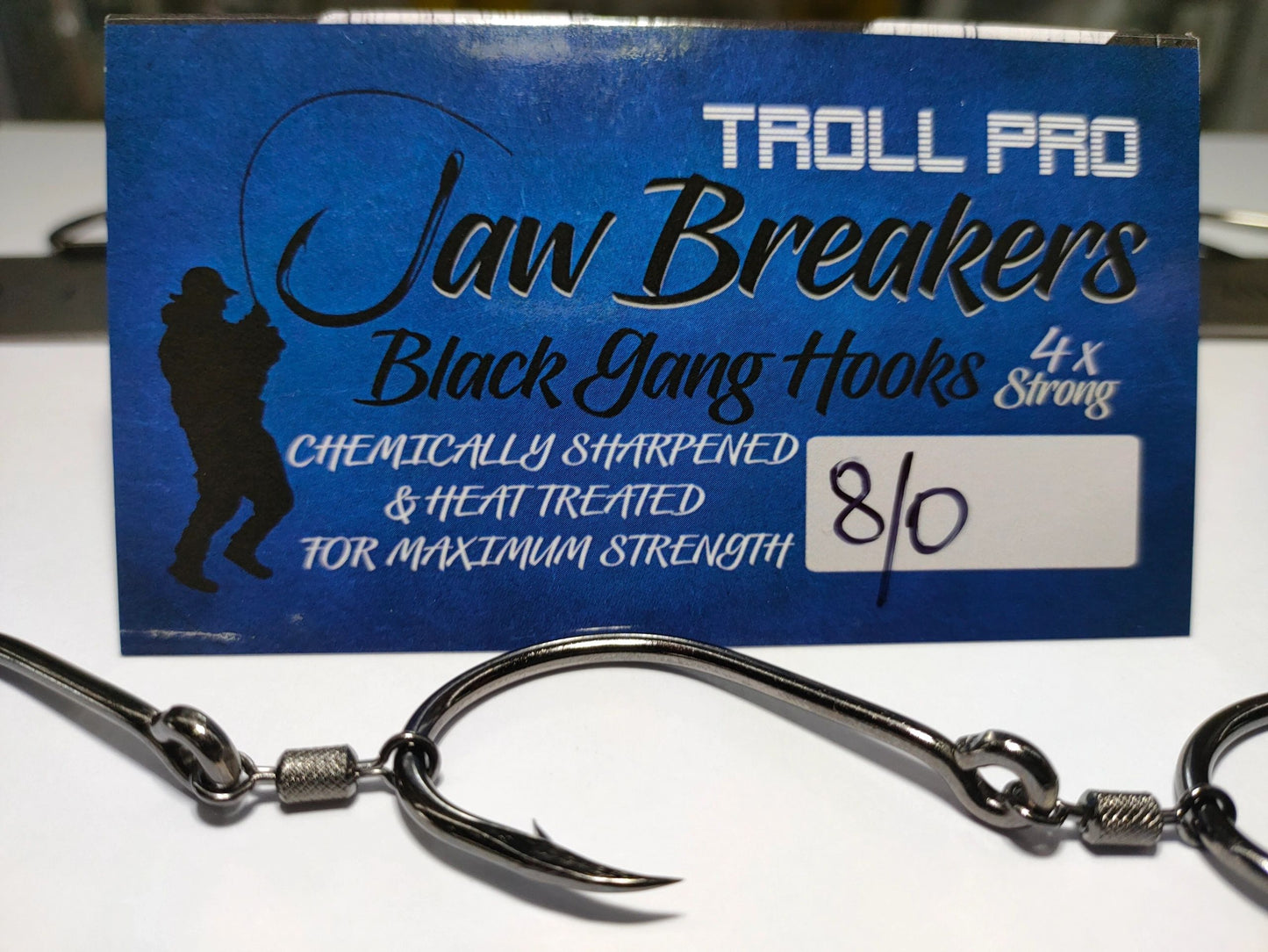 BLACK GANGED HOOKS 3 X 8/0 x 10 sets