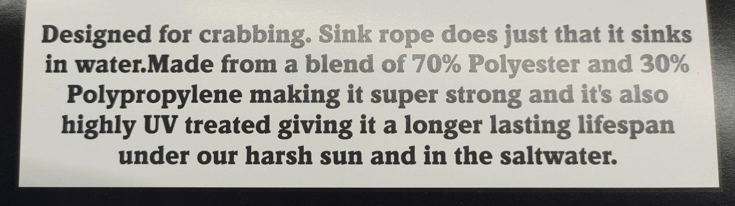 Brisbane & SEQ 200mt coil 6mm Black Sink Rope