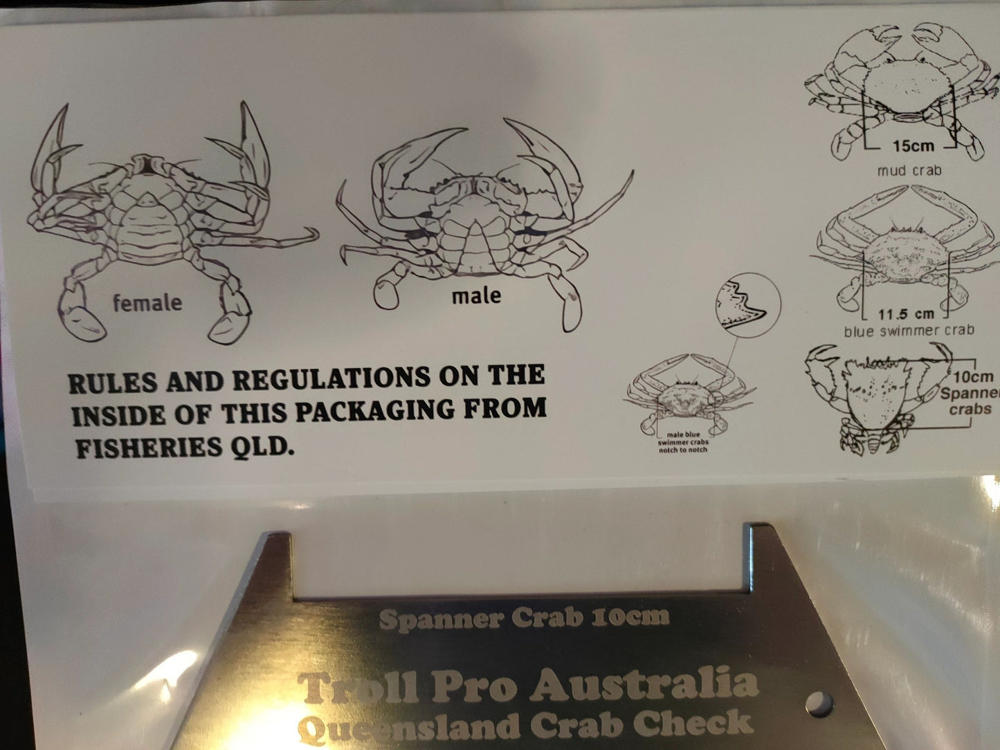 Crab Check QLD Black Anodised Alloy