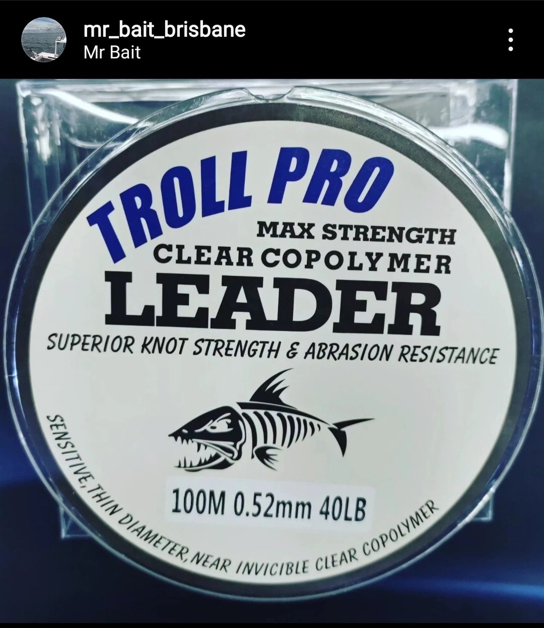 20lb Troll Pro Max Strength clear copolymer leader