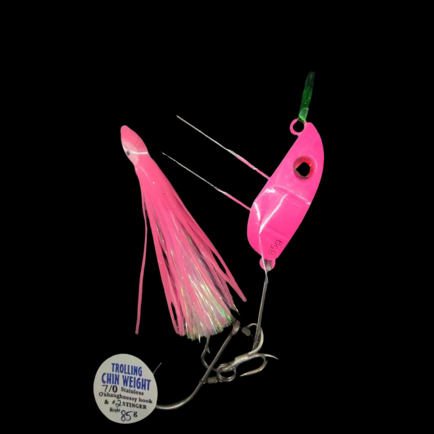 chin weight hooks 85g Chin Weight with 2 x 7/0 s/s hooks and treble stinger for catching – Mr Bait
