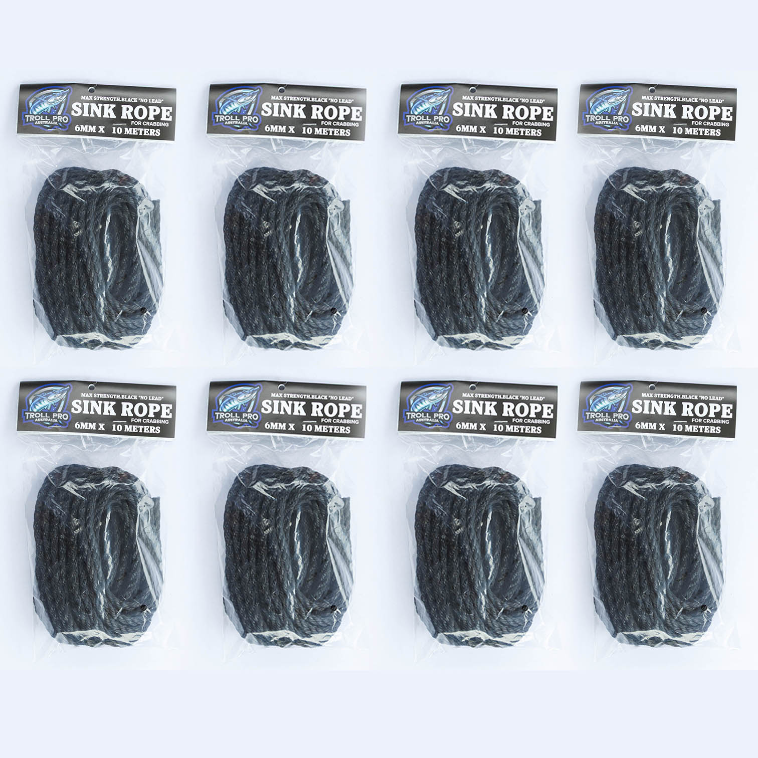 8X 10 meter lengths of 6mm Black Sink Rope – Mr Bait