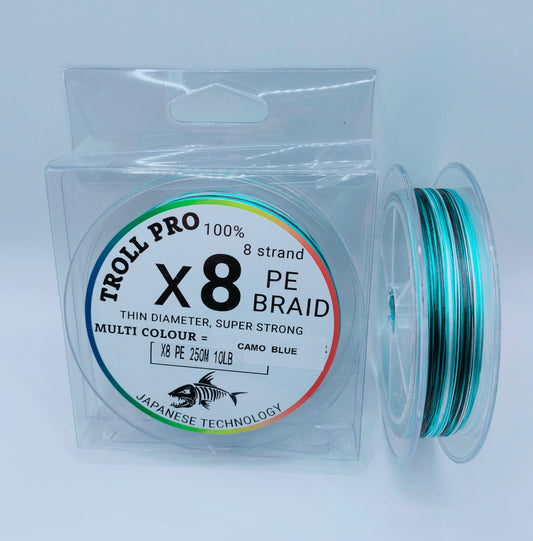 Braid PE8 Fishing Line 10lb 250mt Spool "FREE SHIPPING"