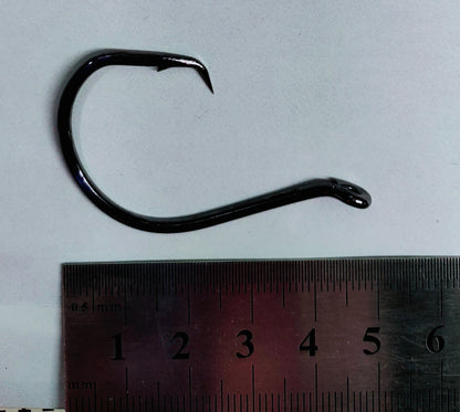 8/0 Black Circle Hooks value pack of 25 hooks