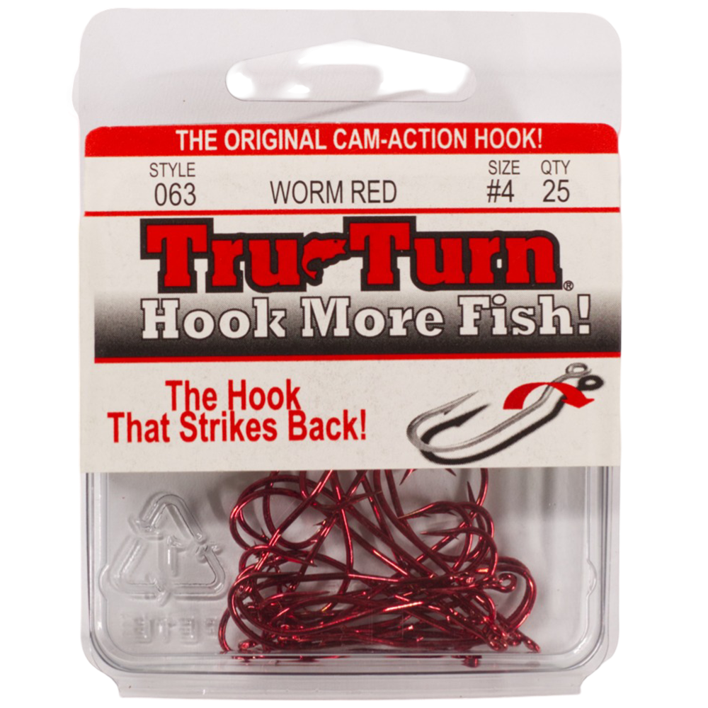 TRU TURN WORM RED #2 HOOKS