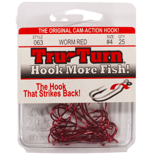 TRU TURN WORM RED #2 HOOKS