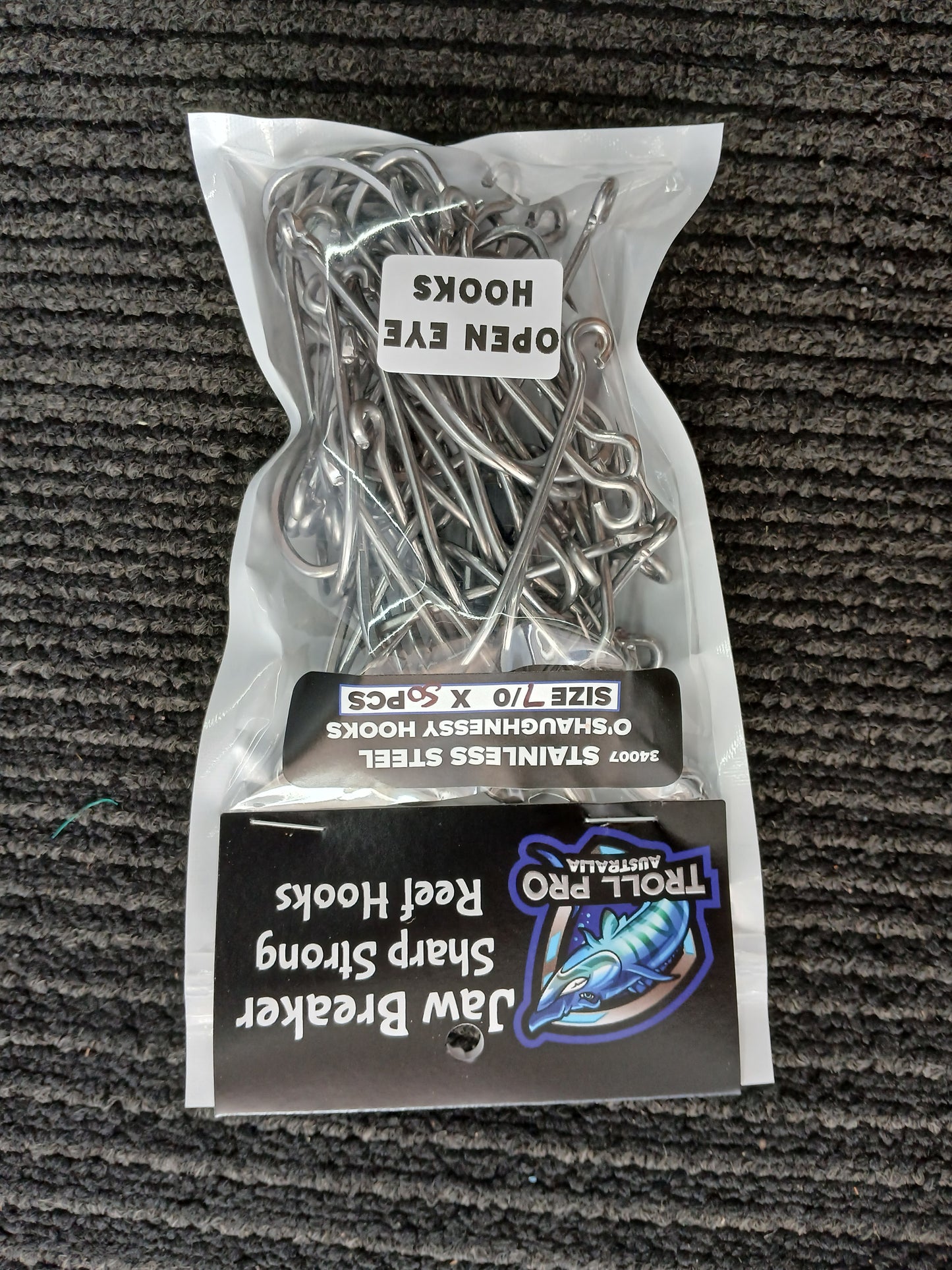 5/0 OPEN EYE Stainless Steel O'Shaughnessy hooks