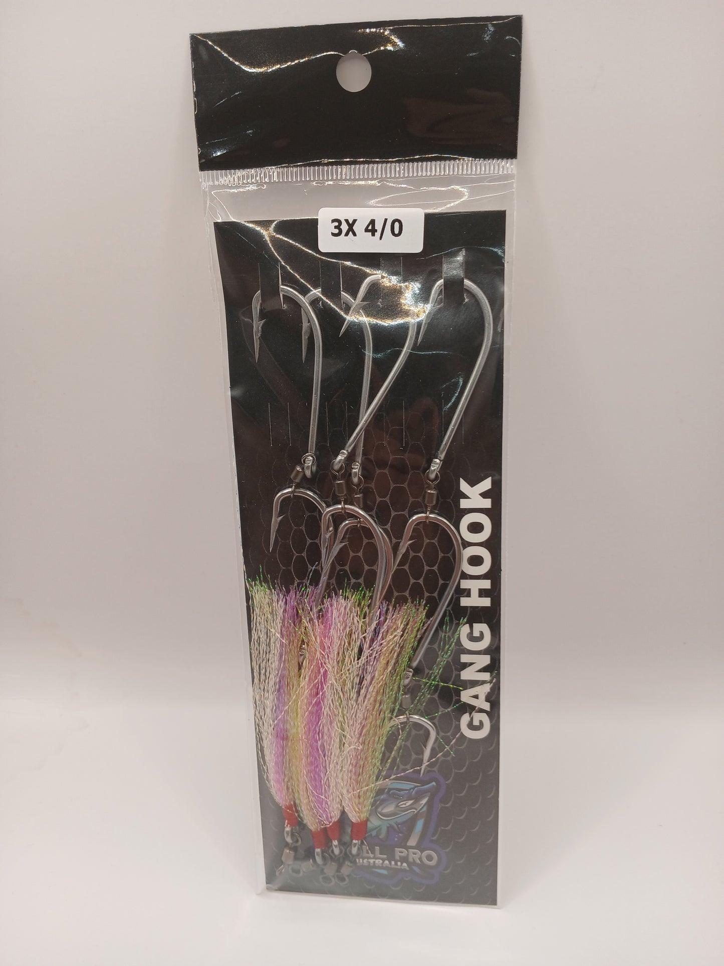 Gang Hooks 3x4/0 With Pink Hussar Flash