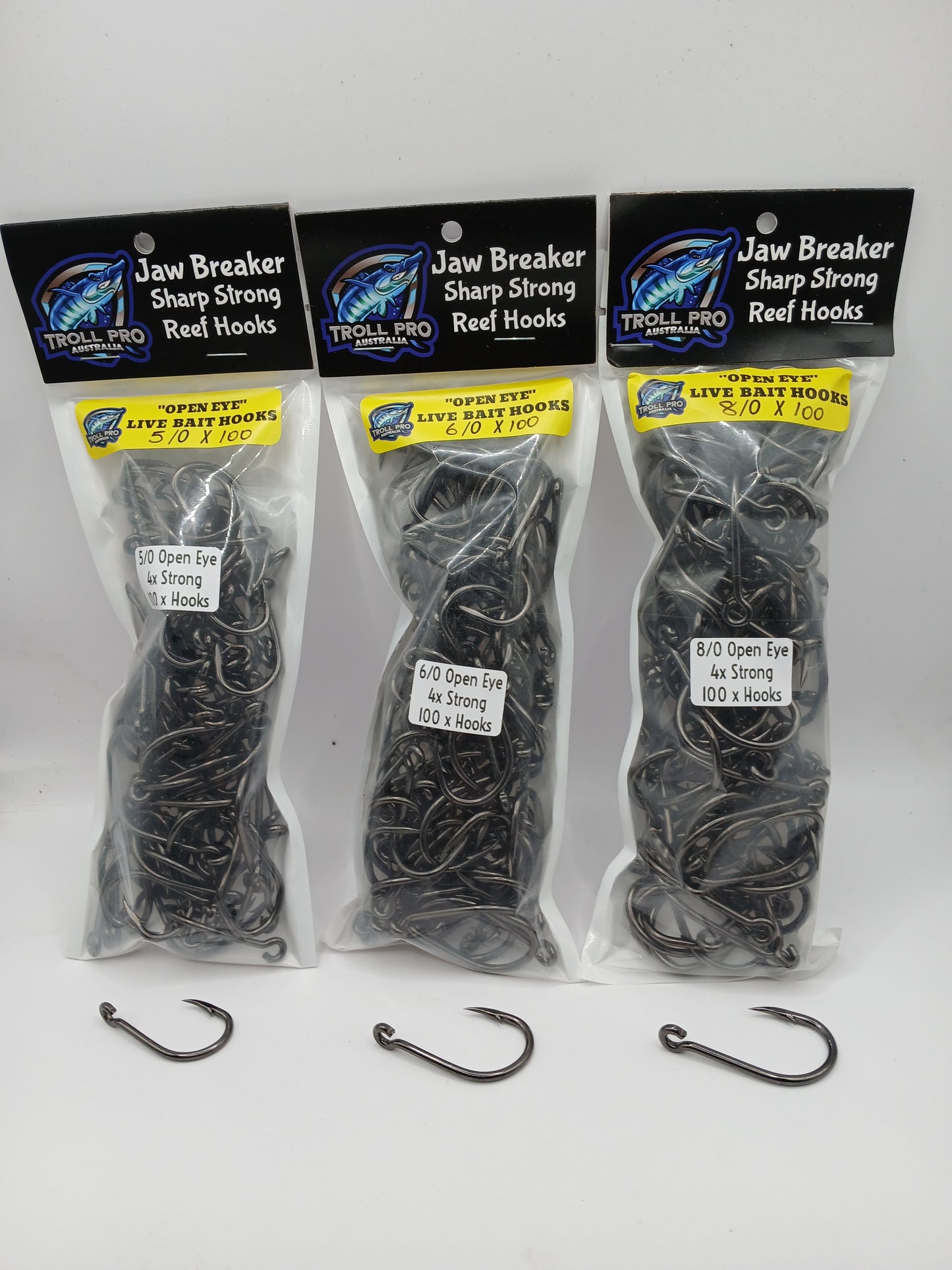 6/0 Open Eye Hooks x 100