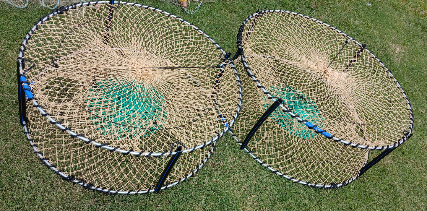 Pro Crab Pot's 4 X 900mm LIGHT BROWN 4 Entry Heavy Duty