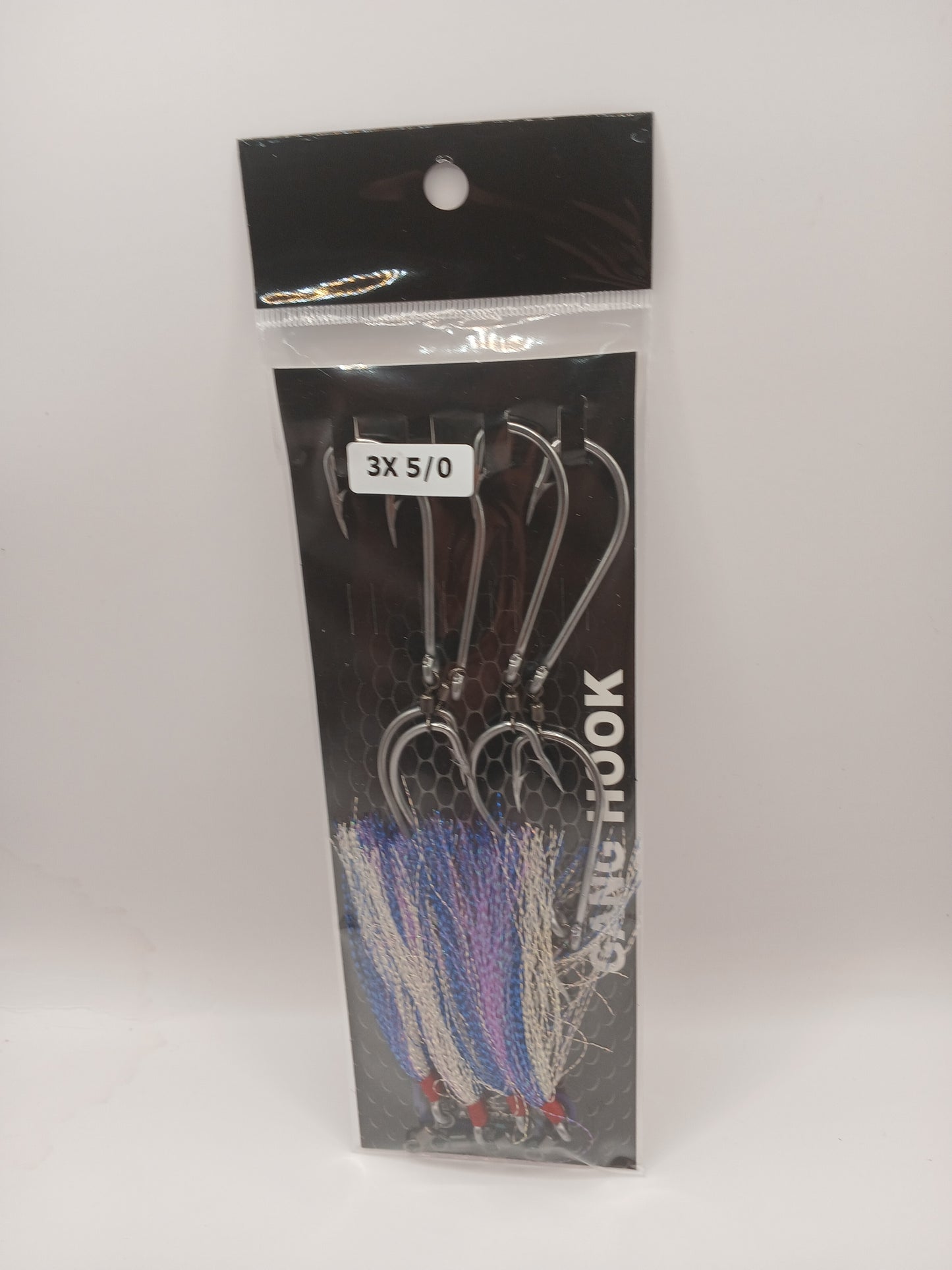 Gang Hooks 2 X 5/0 Blue/Lumo Flash