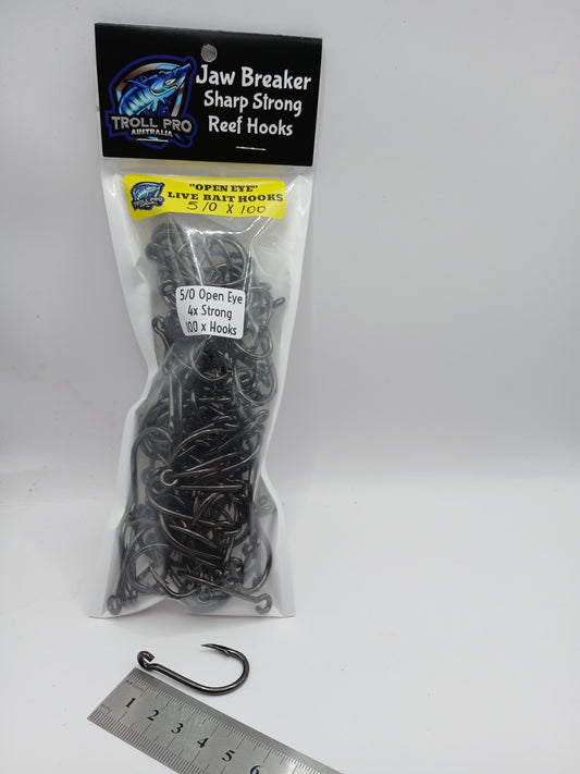 5/0 Open Eye Hooks x 100