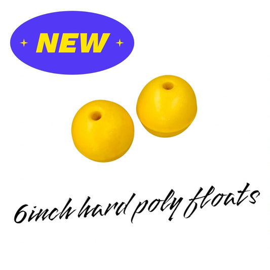 High Vis Yellow 6 inch Hard poly floats pack of 4